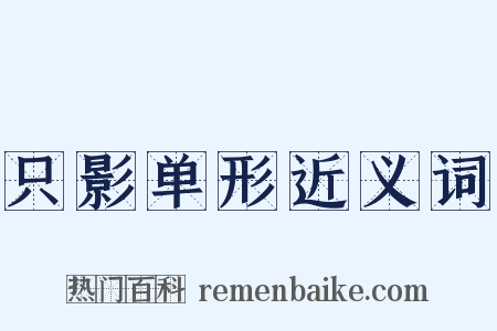 只影单形近义词是什么意思的图片